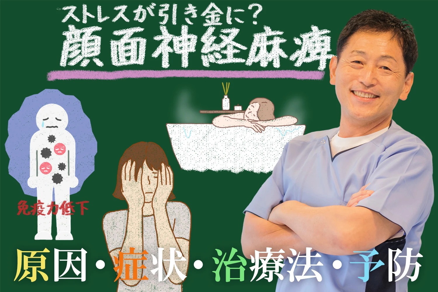 ストレスが引き金で顔面神経麻痺の原因・症状。治療法と予防法を専門家が徹底解説します