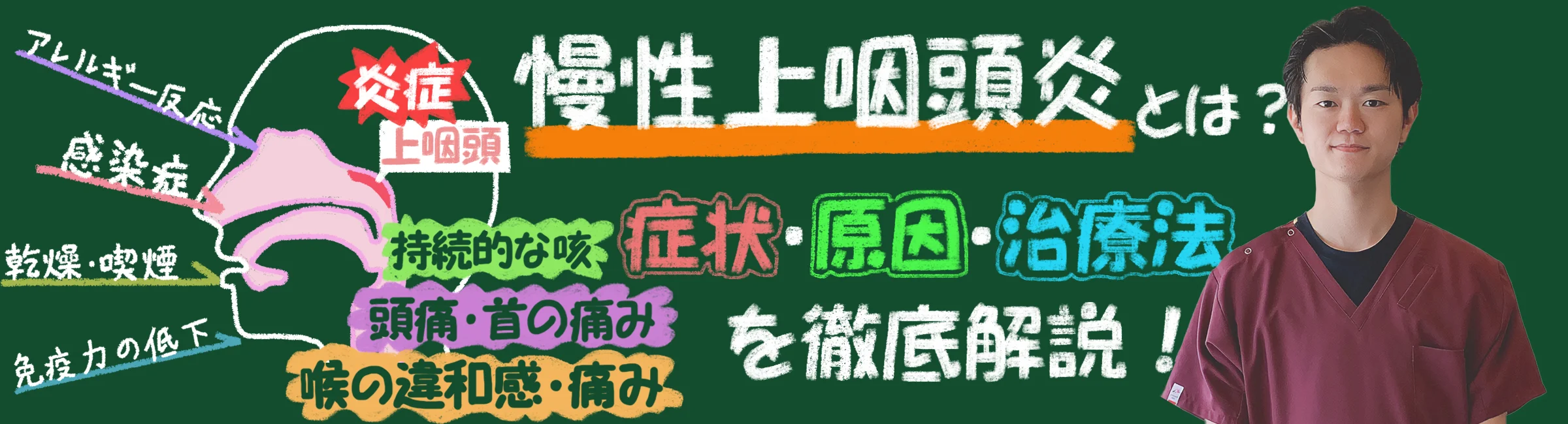 慢性上咽頭炎とは？基本情報から症状・原因・治療方法までを徹底解説！