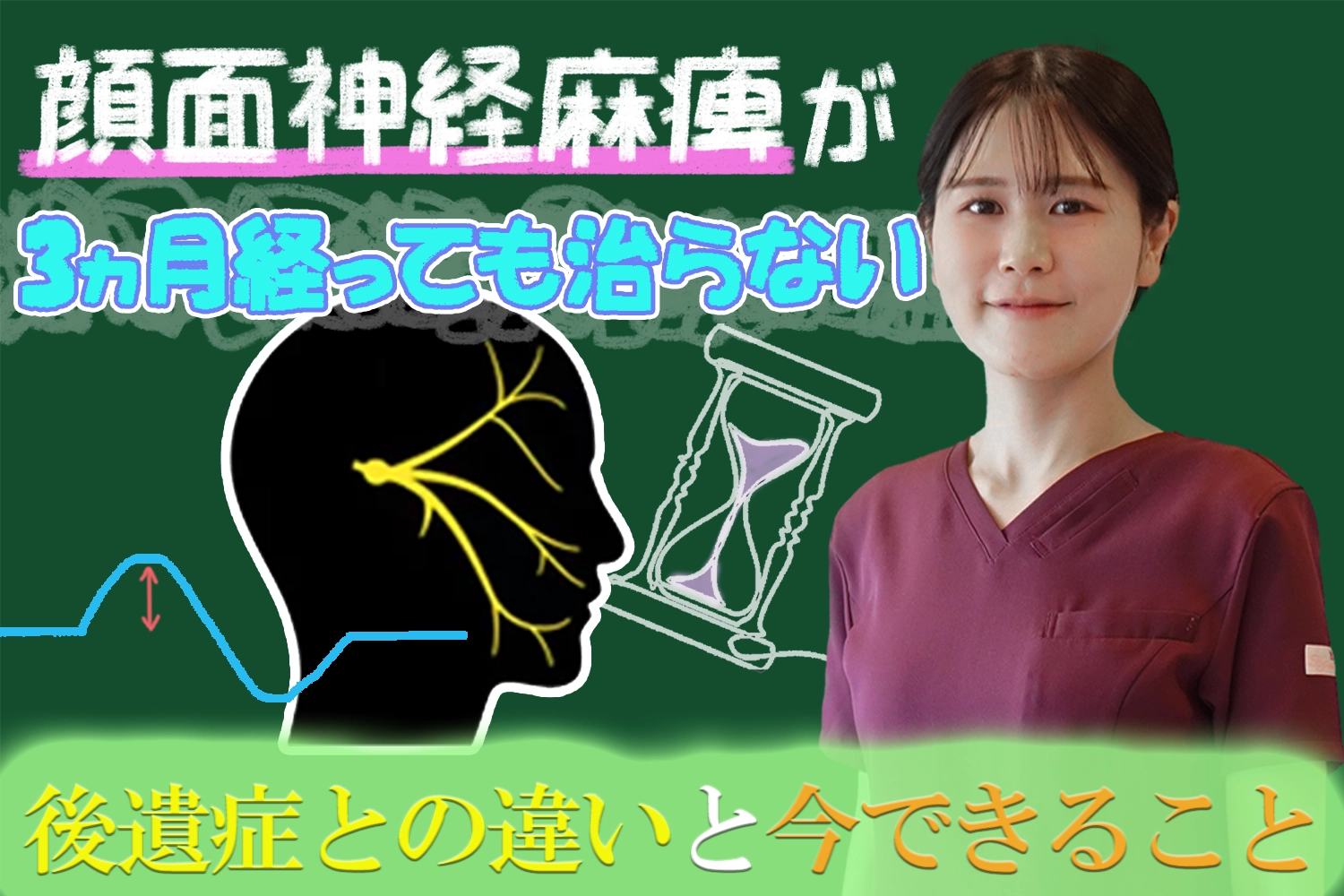 顔面神経麻痺が3ケ月経っても治らない…後遺症との違いは？今できることも交えてこちらで解説します。